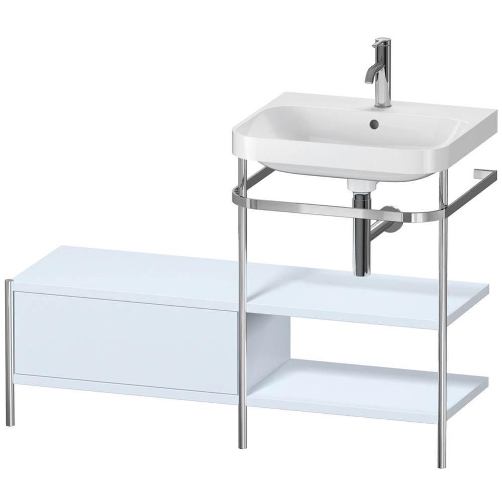 Duravit Happy D.2 Plus C-Shaped Vanity Kit with Sink and Metal Console Light Blue