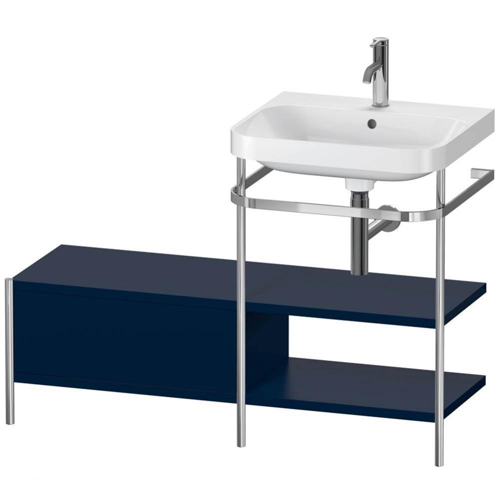 Happy D.2 Plus C-Shaped Vanity Kit with Sink and Metal Console Midnight Blue