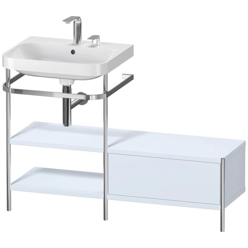 Duravit Happy D.2 Plus C-Shaped Vanity Kit with Sink and Metal Console Light Blue