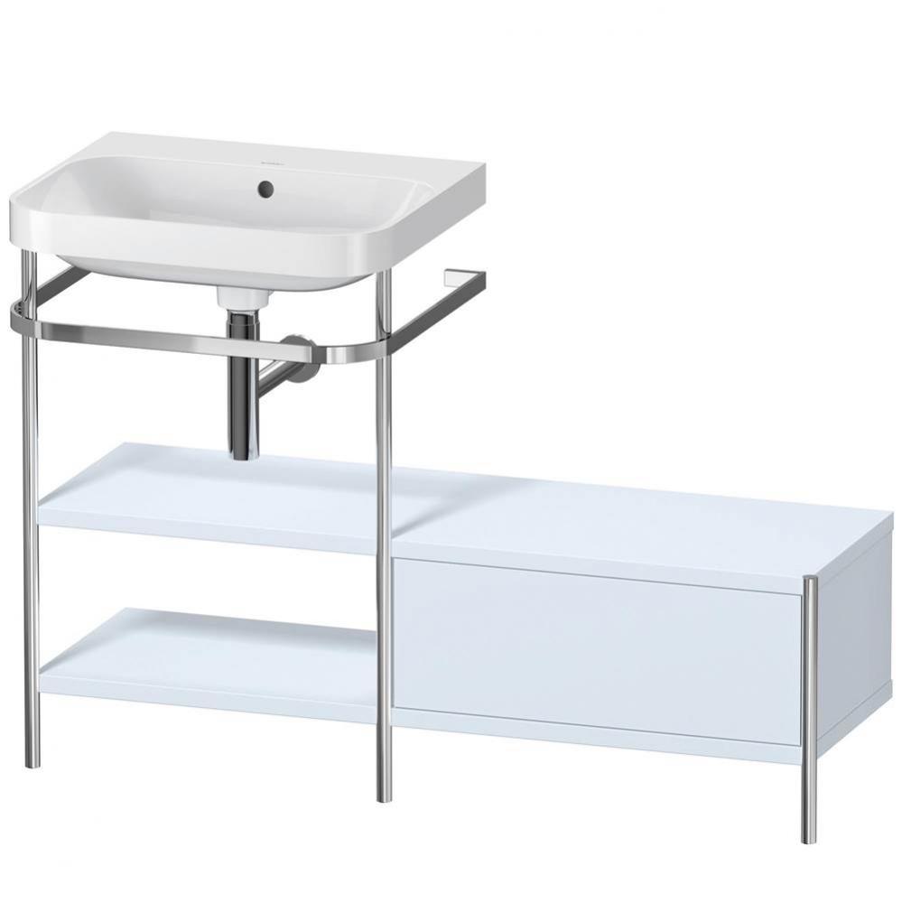 Duravit Happy D.2 Plus C-Shaped Vanity Kit with Sink and Metal Console Light Blue