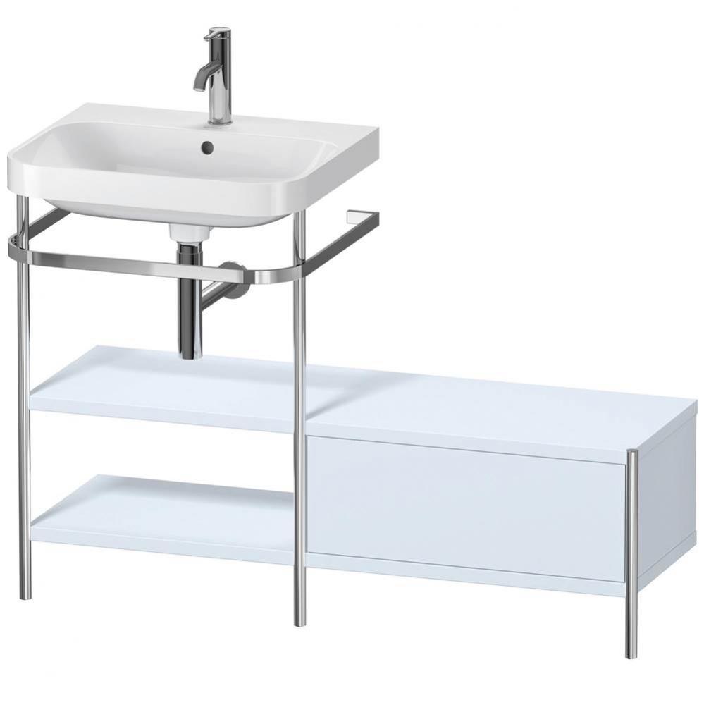 Duravit Happy D.2 Plus C-Shaped Vanity Kit with Sink and Metal Console Light Blue