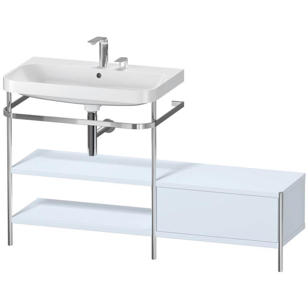 Duravit Happy D.2 Plus C-Shaped Vanity Kit with Sink and Metal Console Light Blue