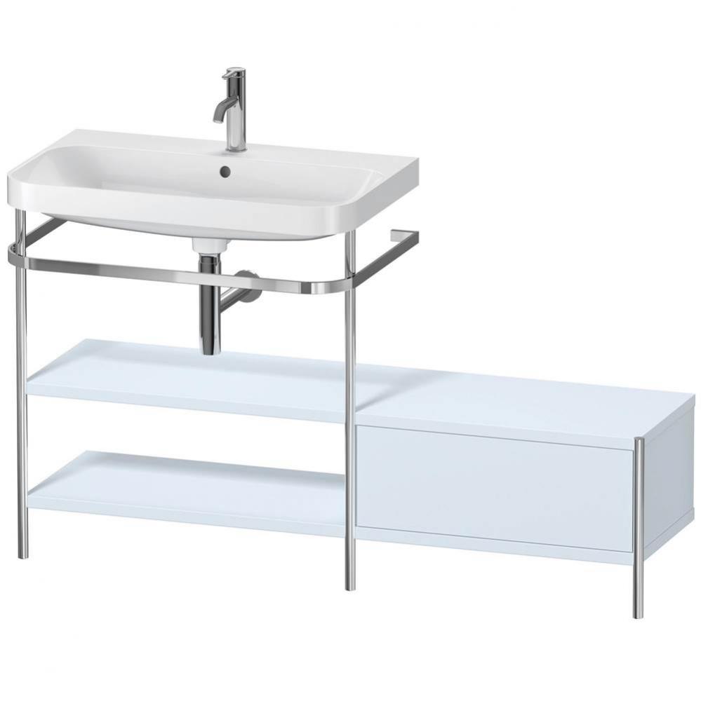 Duravit Happy D.2 Plus C-Shaped Vanity Kit with Sink and Metal Console Light Blue