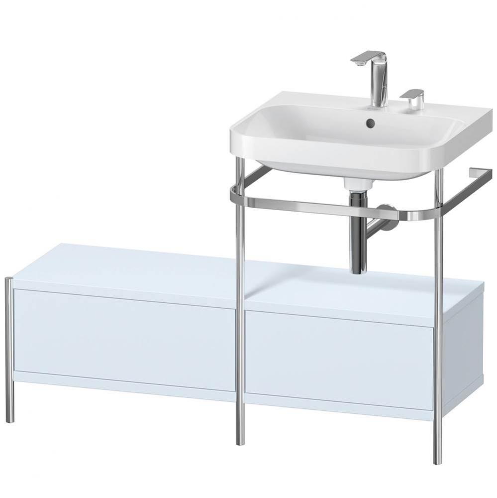 Duravit Happy D.2 Plus C-Shaped Vanity Kit with Sink and Metal Console Light Blue