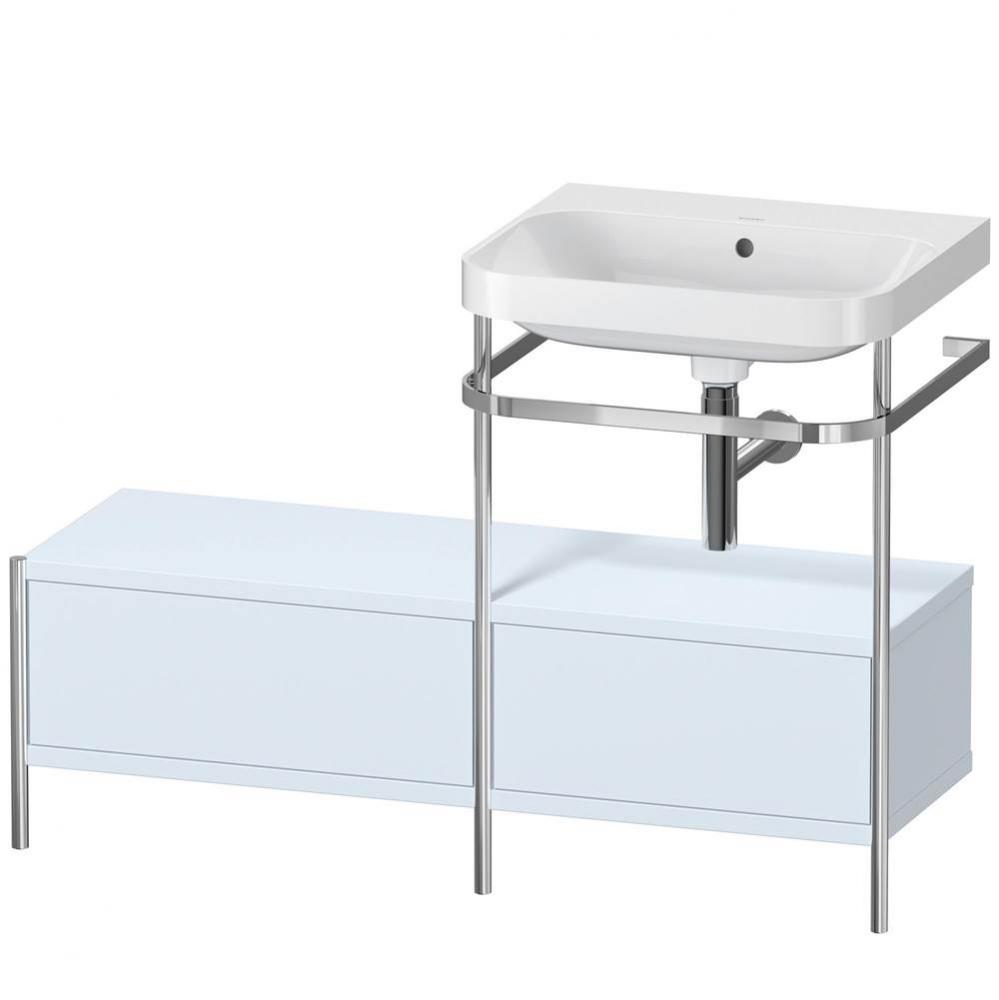 Duravit Happy D.2 Plus C-Shaped Vanity Kit with Sink and Metal Console Light Blue