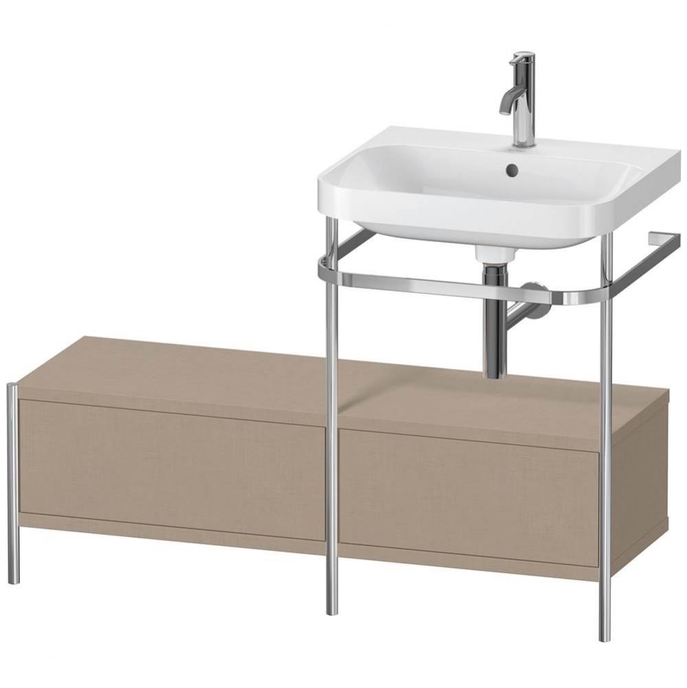 Happy D.2 Plus C-Shaped Vanity Kit with Sink and Metal Console Linen