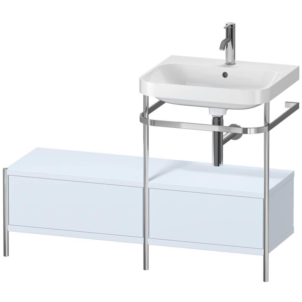 Duravit Happy D.2 Plus C-Shaped Vanity Kit with Sink and Metal Console Light Blue