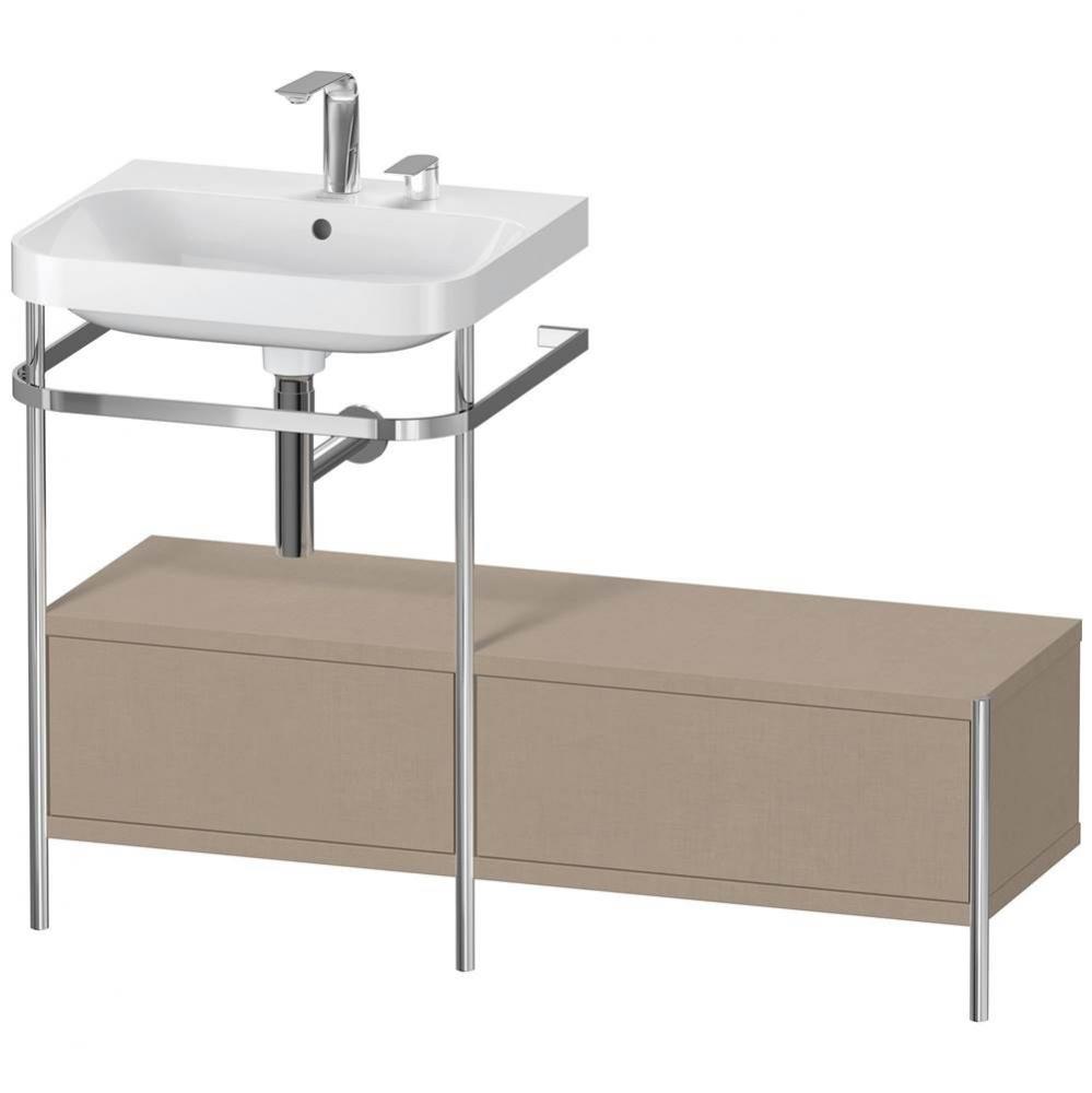 Happy D.2 Plus C-Shaped Vanity Kit with Sink and Metal Console Linen