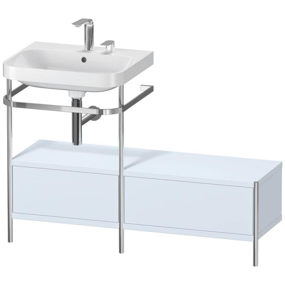 Duravit Happy D.2 Plus C-Shaped Vanity Kit with Sink and Metal Console Light Blue