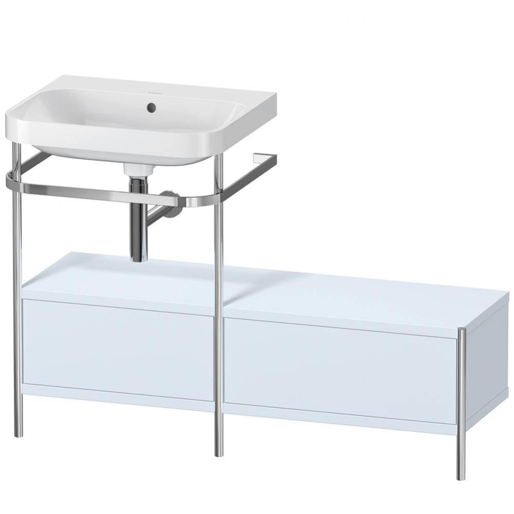 Duravit Happy D.2 Plus C-Shaped Vanity Kit with Sink and Metal Console Light Blue