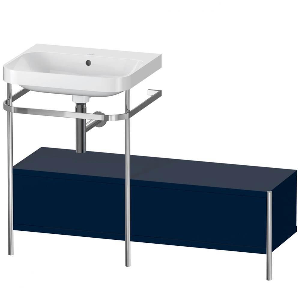 Happy D.2 Plus C-Shaped Vanity Kit with Sink and Metal Console Midnight Blue