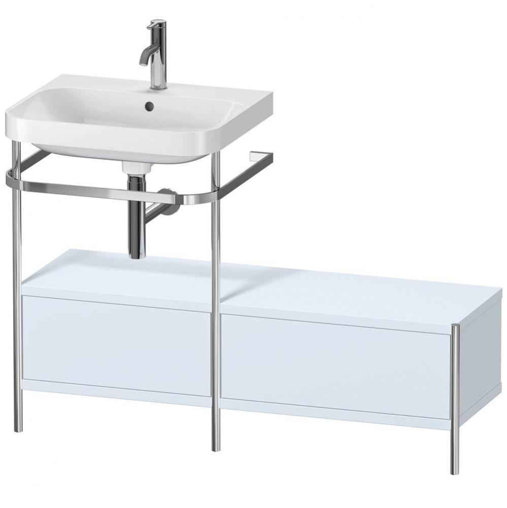 Duravit Happy D.2 Plus C-Shaped Vanity Kit with Sink and Metal Console Light Blue