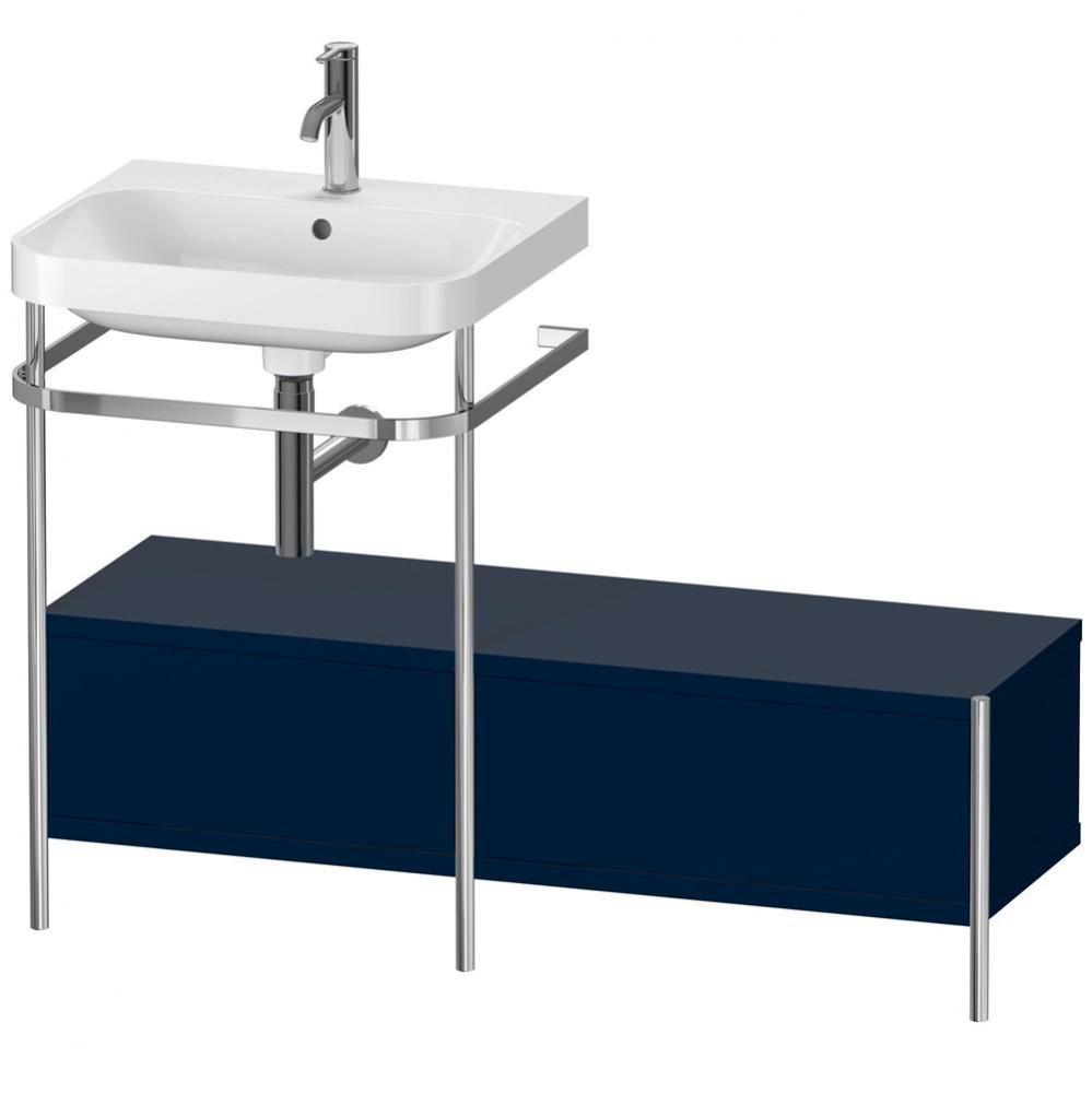 Happy D.2 Plus C-Shaped Vanity Kit with Sink and Metal Console Midnight Blue