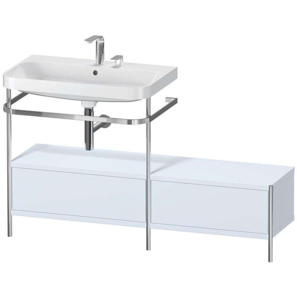 Duravit Happy D.2 Plus C-Shaped Vanity Kit with Sink and Metal Console Light Blue