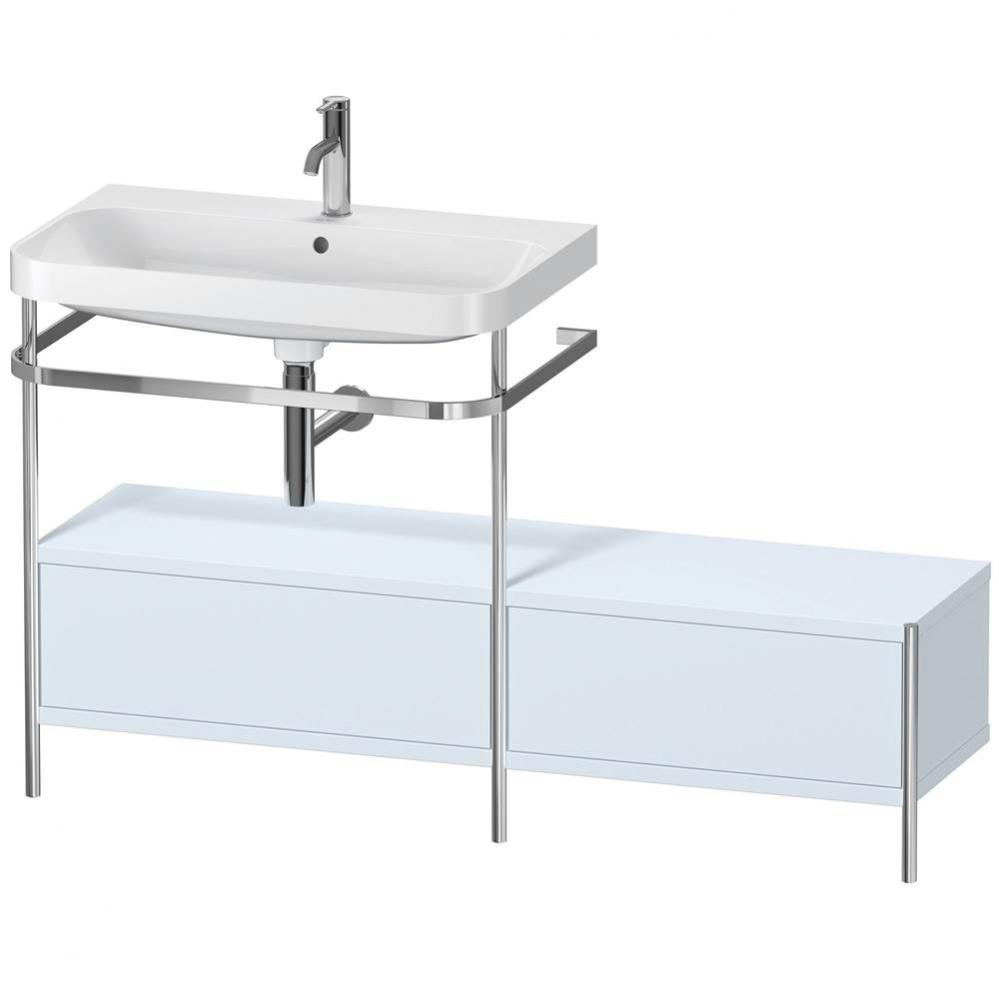 Duravit Happy D.2 Plus C-Shaped Vanity Kit with Sink and Metal Console Light Blue