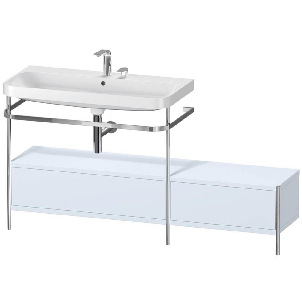 Duravit Happy D.2 Plus C-Shaped Vanity Kit with Sink and Metal Console Light Blue