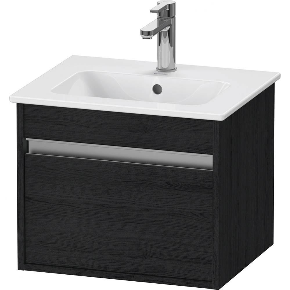 Ketho One Drawer Wall-Mount Vanity Unit Oak Black