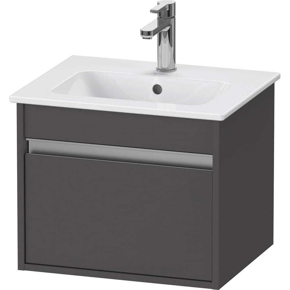 Ketho One Drawer Wall-Mount Vanity Unit Graphite