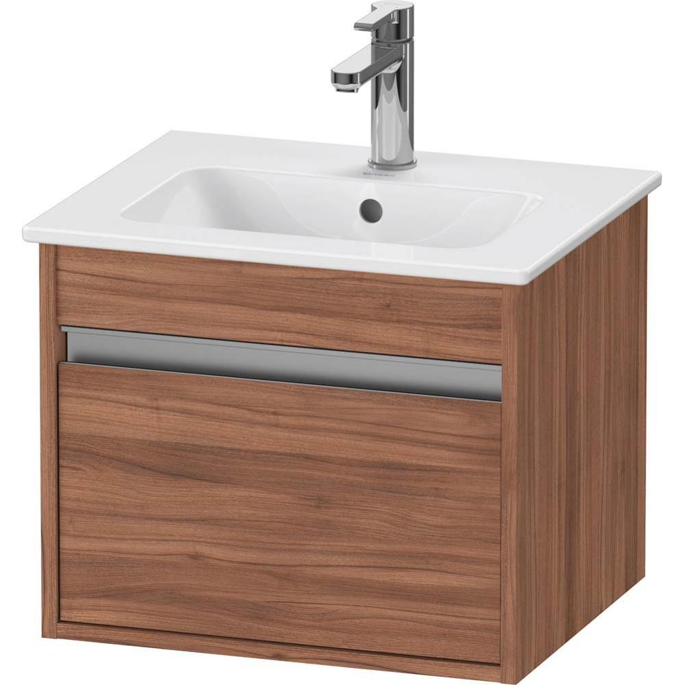 Ketho One Drawer Wall-Mount Vanity Unit Walnut