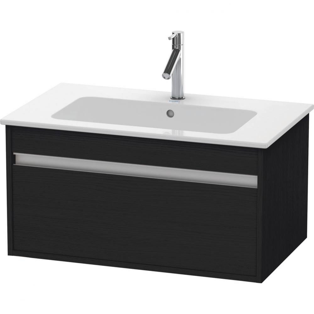 Ketho One Drawer Wall-Mount Vanity Unit Oak Black