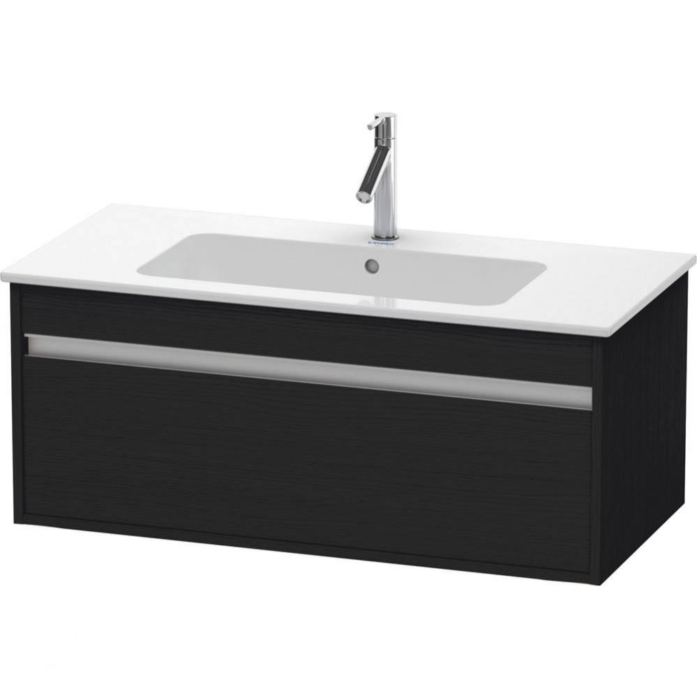 Ketho One Drawer Wall-Mount Vanity Unit Oak Black