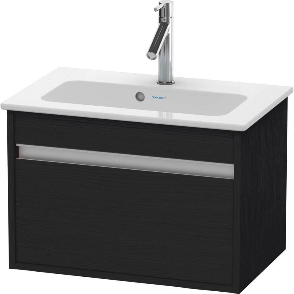 Ketho One Drawer Wall-Mount Vanity Unit Oak Black