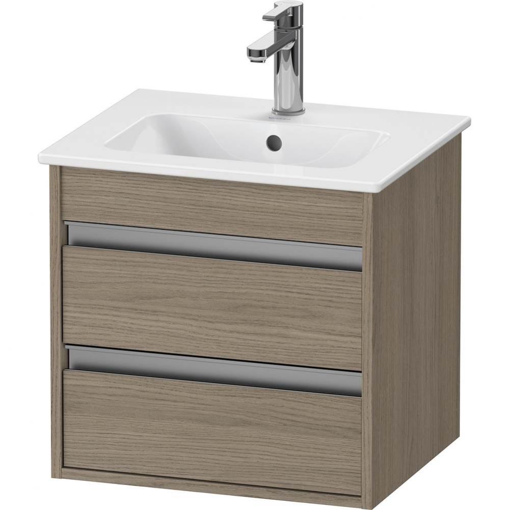 Ketho Two Drawer Wall-Mount Vanity Unit Oak Terra