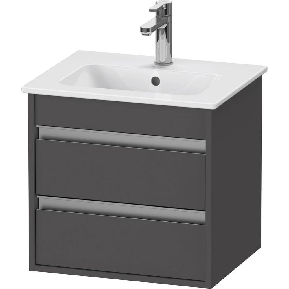 Ketho Two Drawer Wall-Mount Vanity Unit Graphite