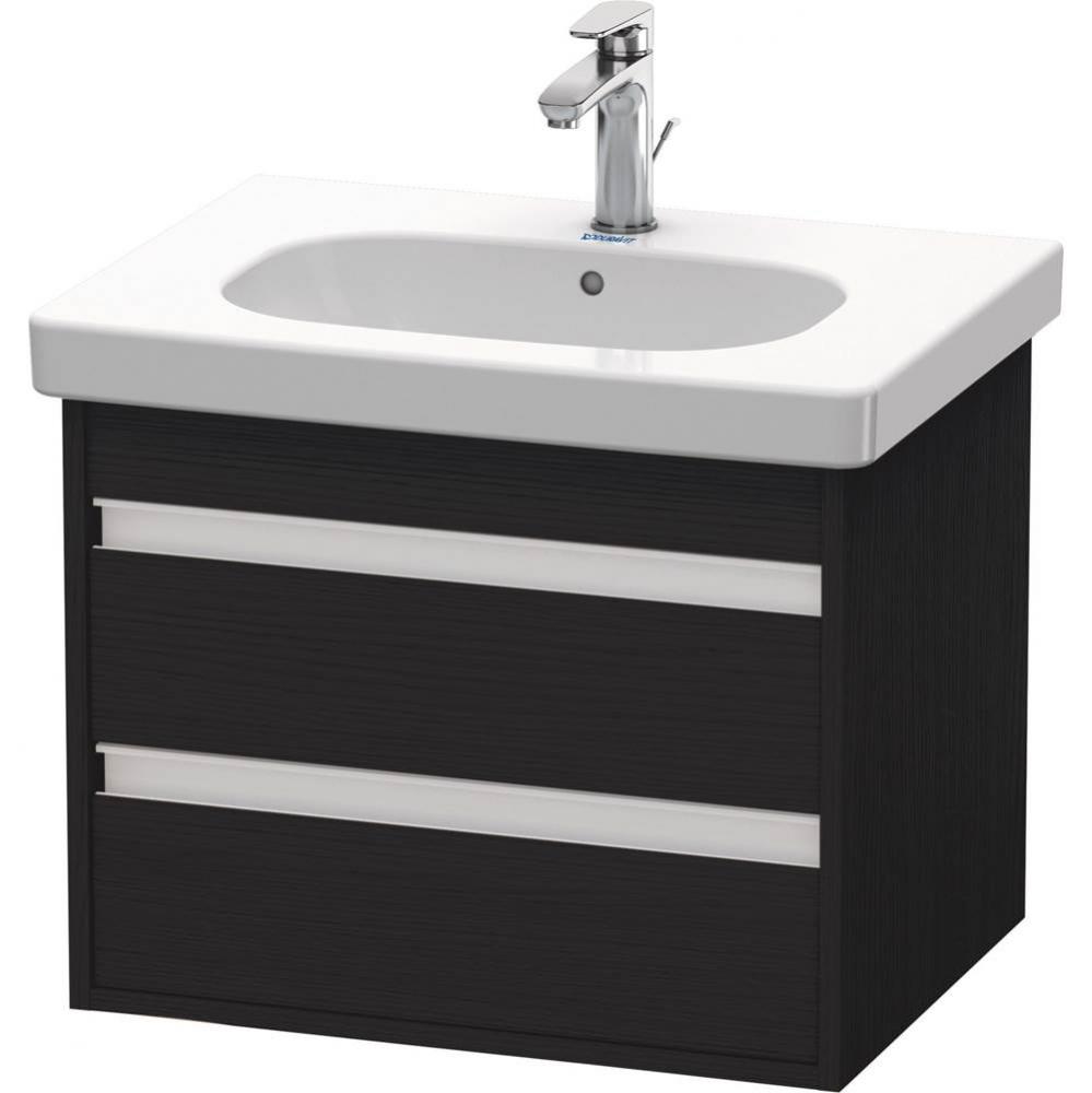 Ketho Two Drawer Wall-Mount Vanity Unit Oak Black