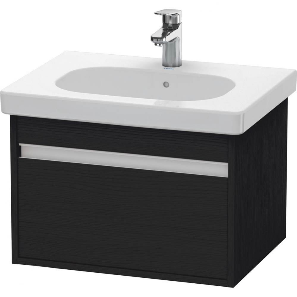 Ketho One Drawer Wall-Mount Vanity Unit Oak Black