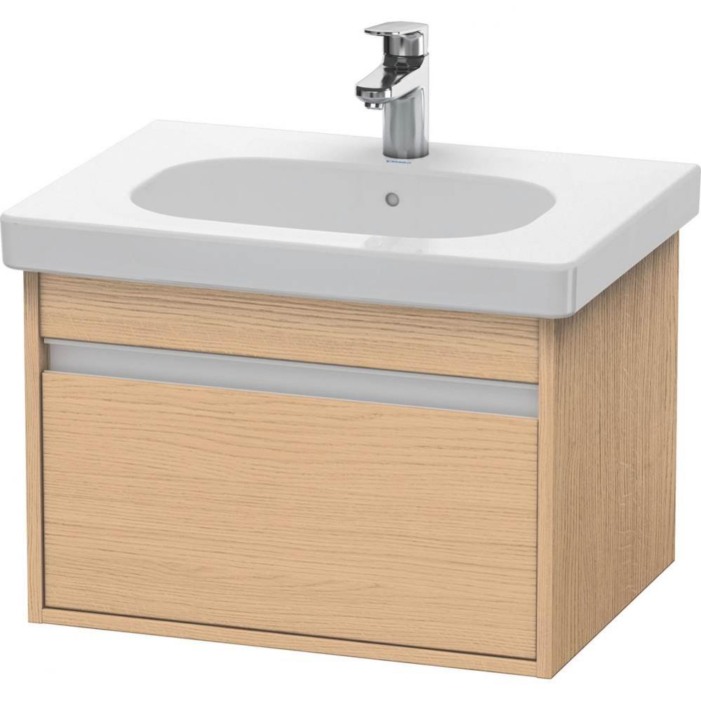 Ketho One Drawer Wall-Mount Vanity Unit Natural Oak