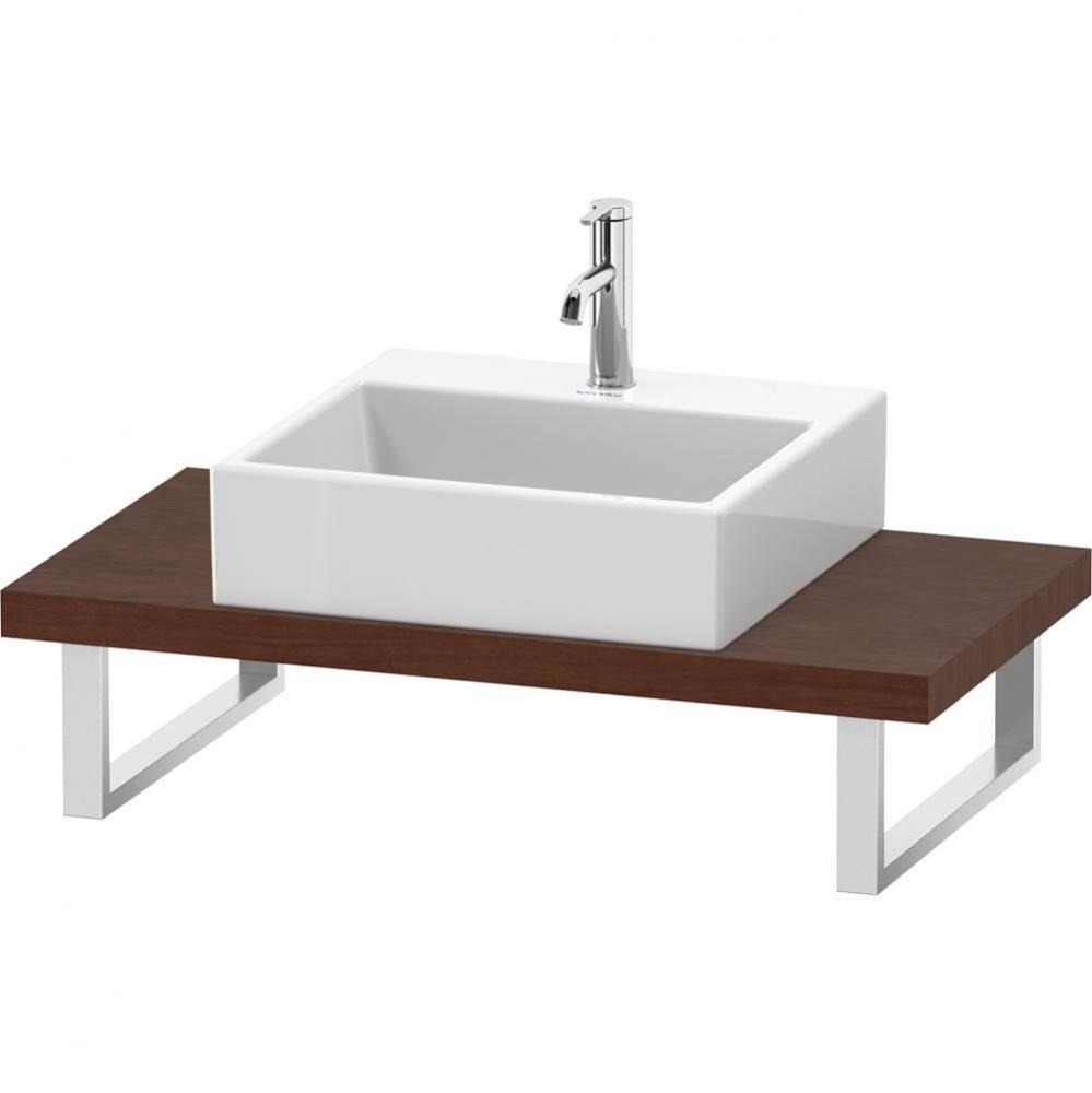 L-Cube Console with One Sink Cut-Out American Walnut