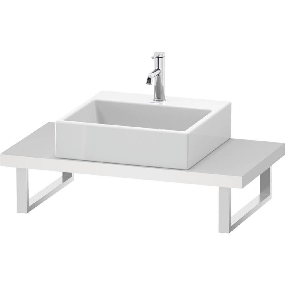 L-Cube Console with One Sink Cut-Out White