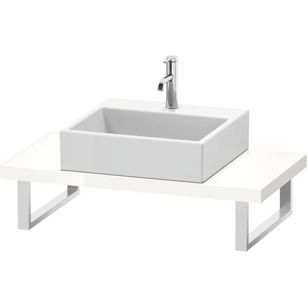 L-Cube Console with One Sink Cut-Out White