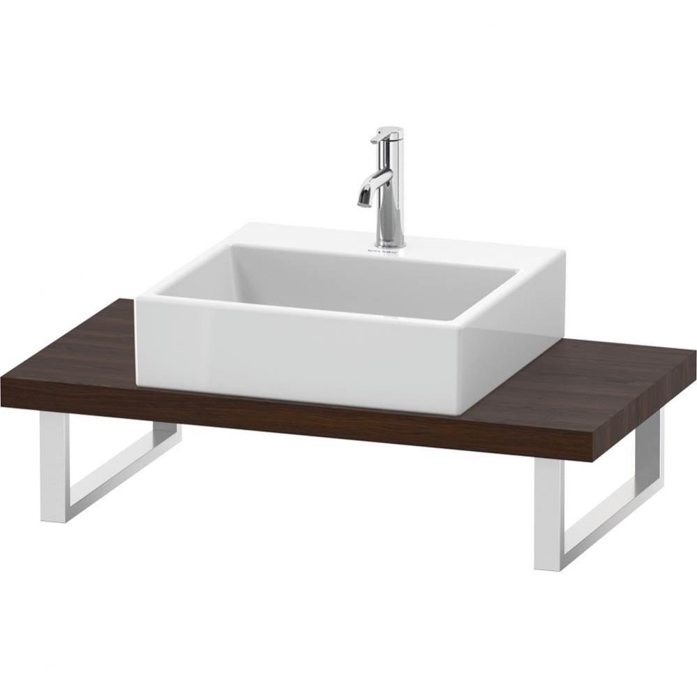 L-Cube Console with One Sink Cut-Out Walnut Brushed