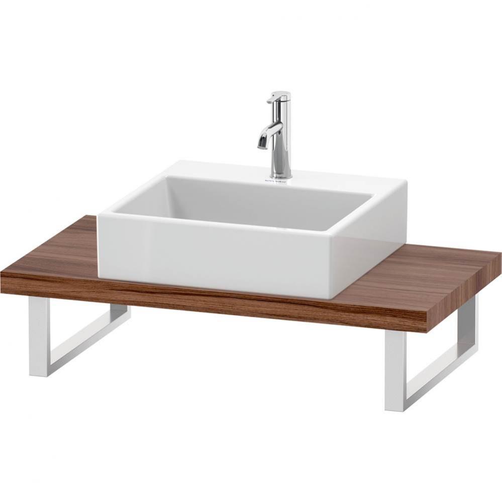 L-Cube Console with One Sink Cut-Out Walnut