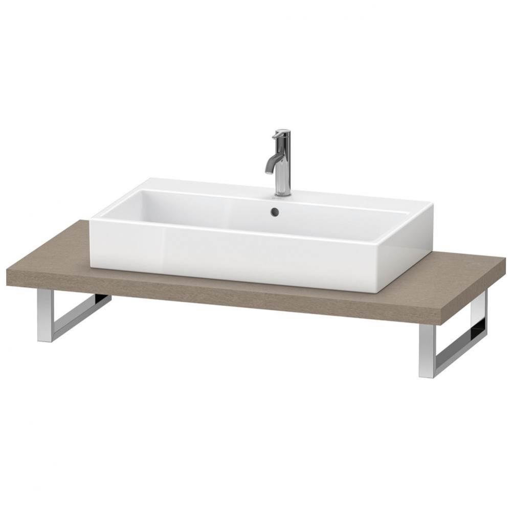 Duravit L-Cube Console with One Sink Cut-Out Cashmere Oak