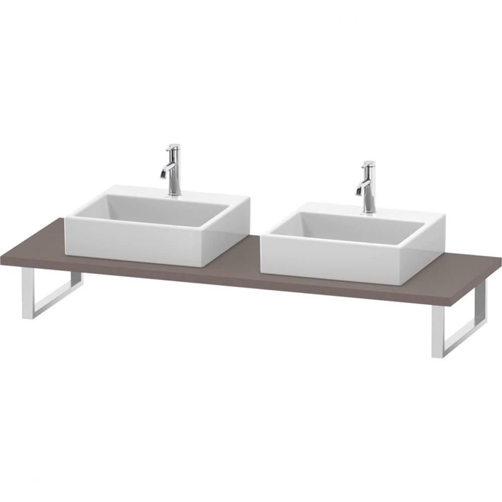 L-Cube Console with Two Sink Cut-Outs Basalt