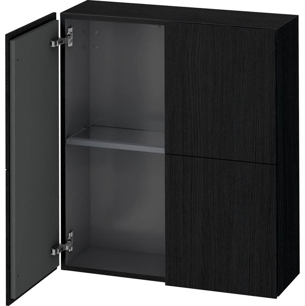 L-Cube Semi-Tall Cabinet Oak Black