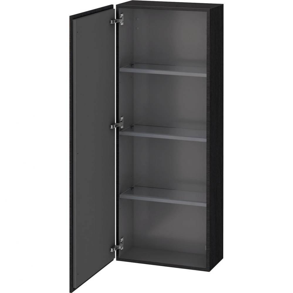 L-Cube Semi-Tall Cabinet Oak Black