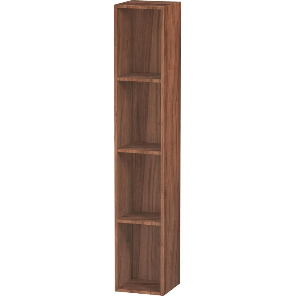 L-Cube Wall Shelf with Four Compartments Walnut