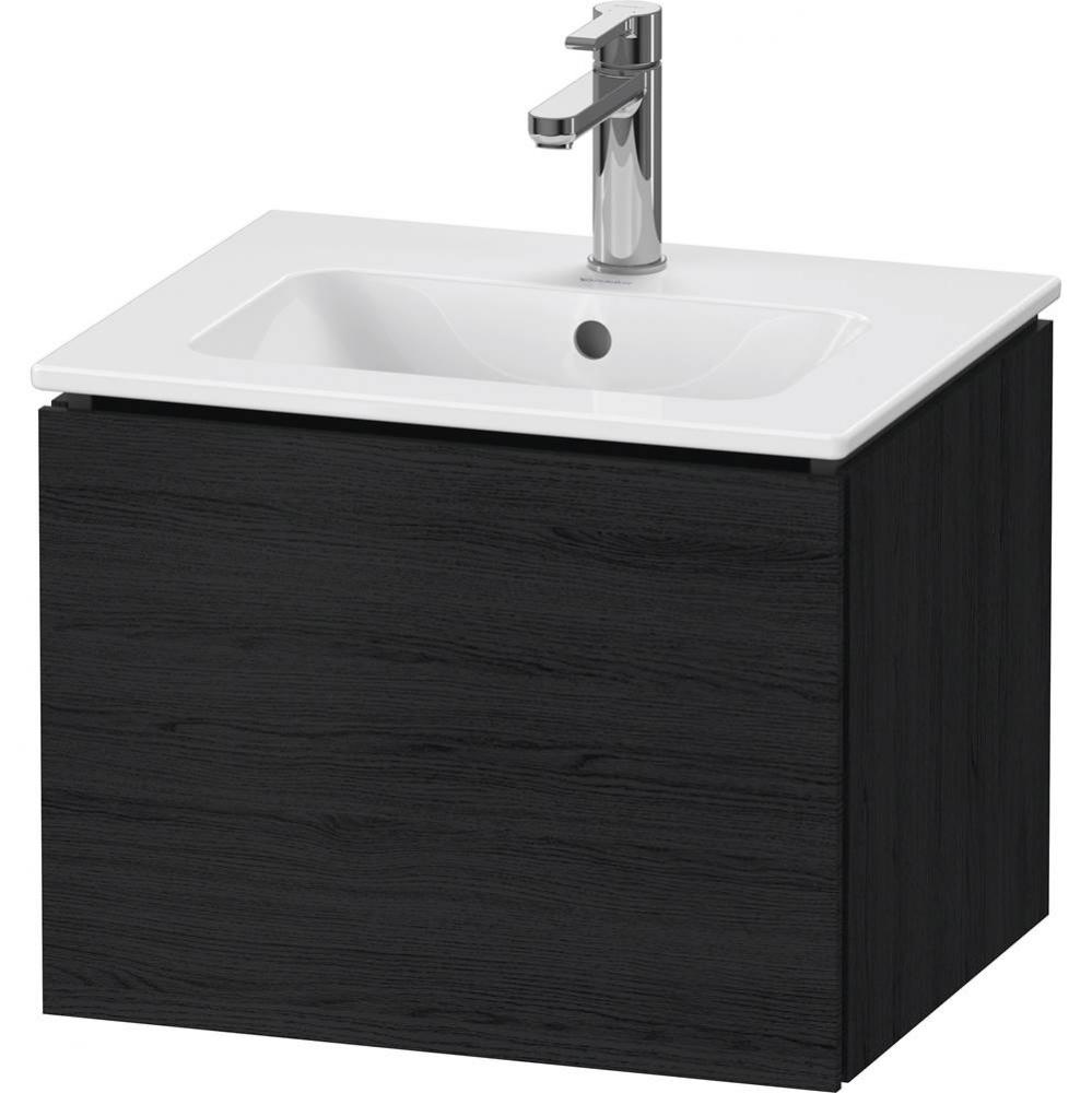 L-Cube One Drawer Wall-Mount Vanity Unit Oak Black