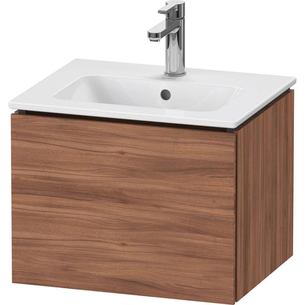 L-Cube One Drawer Wall-Mount Vanity Unit Walnut