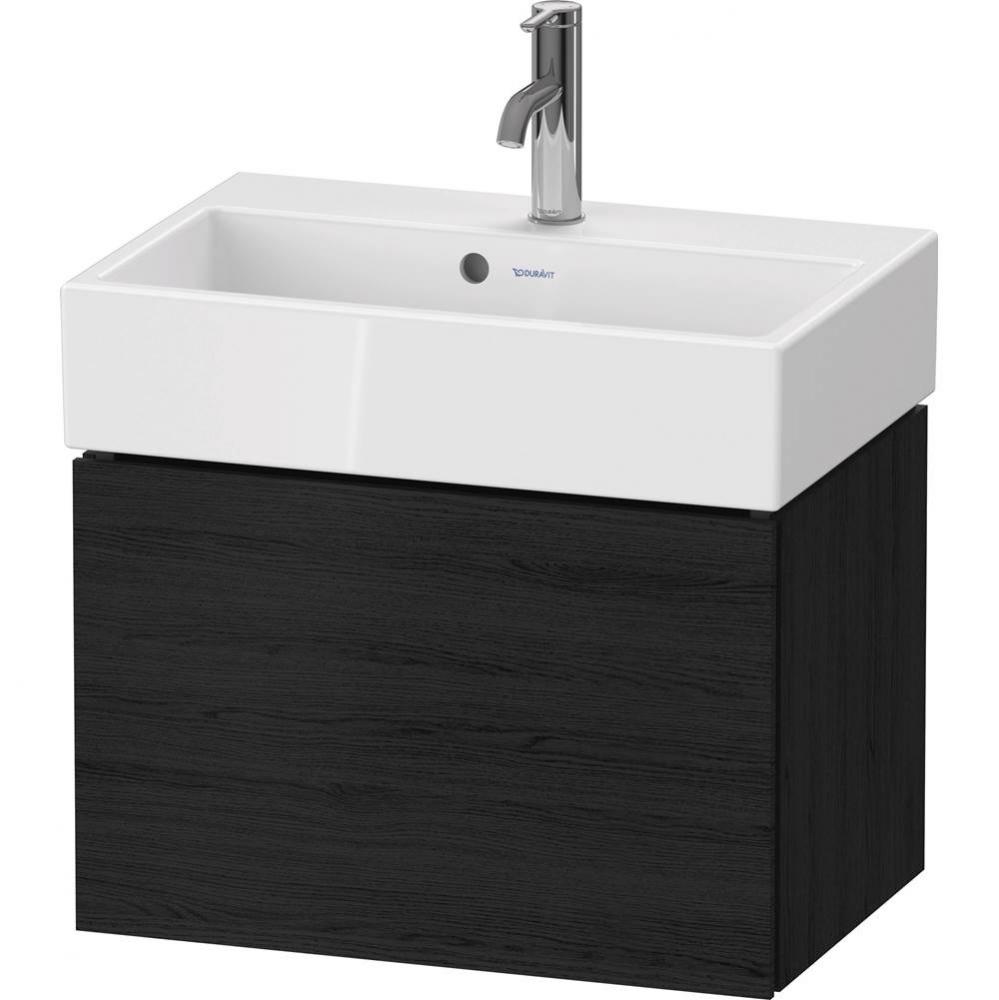 L-Cube One Drawer Wall-Mount Vanity Unit Oak Black