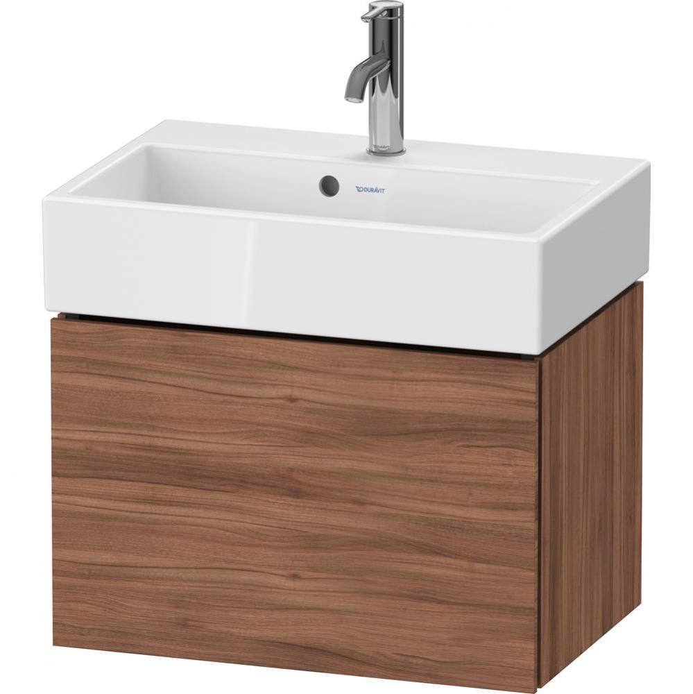 L-Cube One Drawer Wall-Mount Vanity Unit Walnut