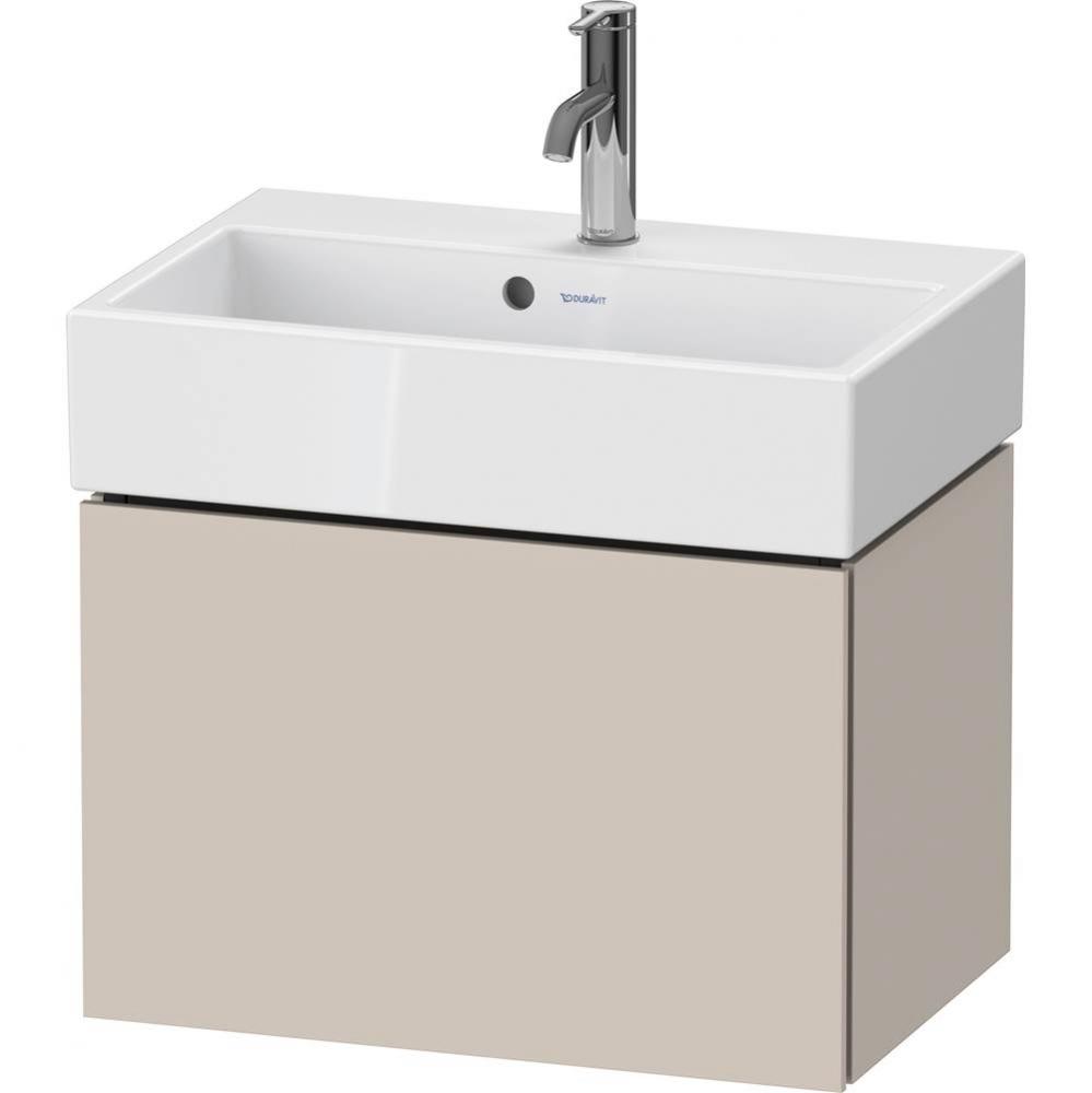 L-Cube One Drawer Wall-Mount Vanity Unit Taupe