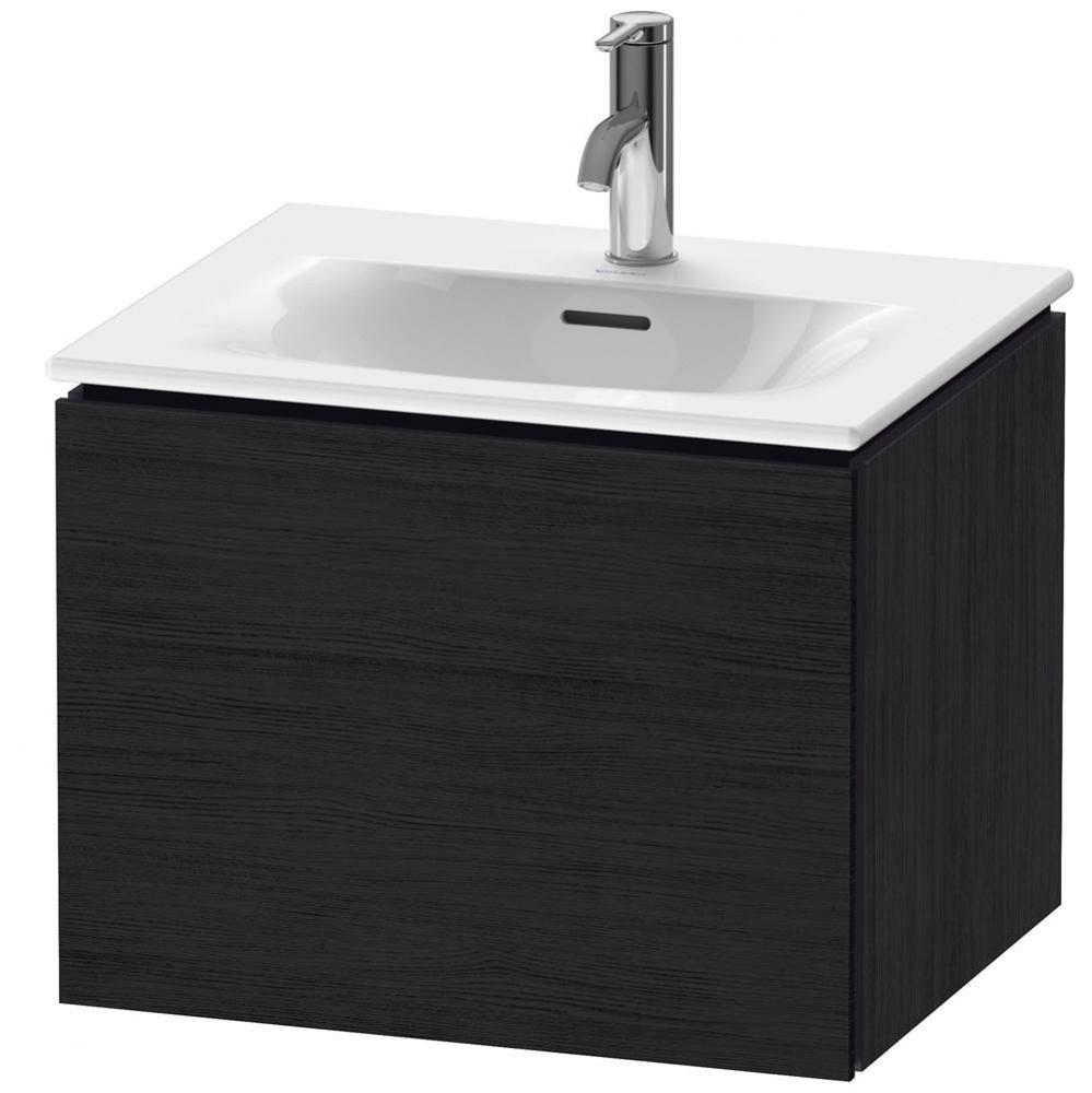 L-Cube One Drawer Wall-Mount Vanity Unit Oak Black