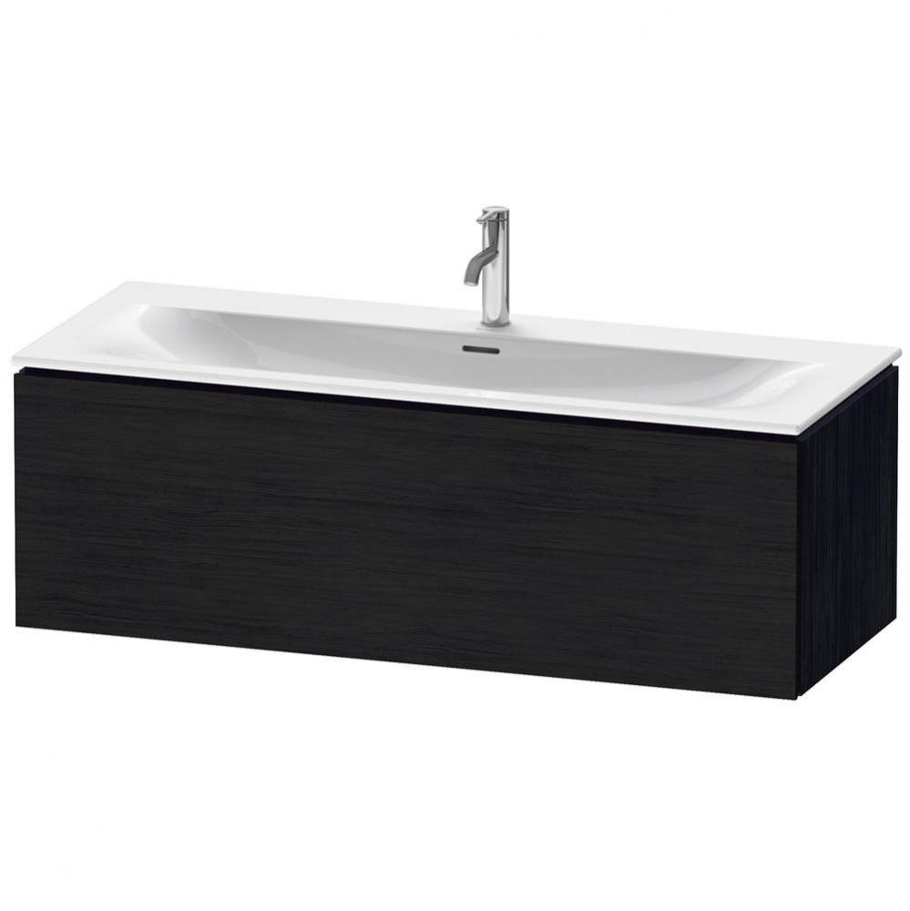 L-Cube One Drawer Wall-Mount Vanity Unit Oak Black