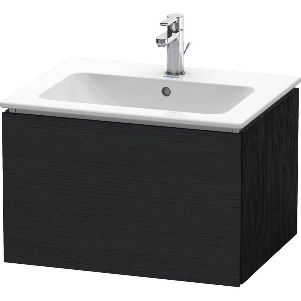 L-Cube One Drawer Wall-Mount Vanity Unit Oak Black