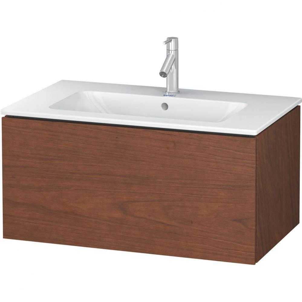 L-Cube One Drawer Wall-Mount Vanity Unit American Walnut